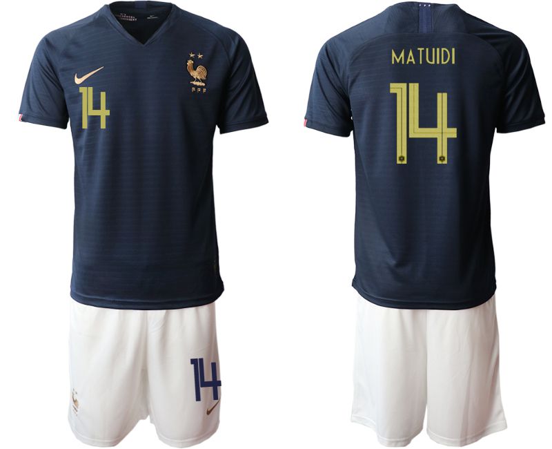 Men 2019-2020 Season National Team French home #14 blue Soccer Jerseys